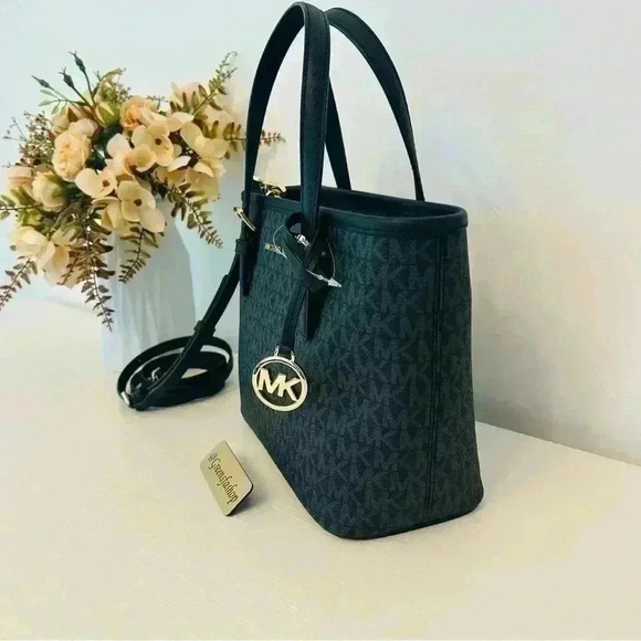 Michael Kors XS Jet Set Travel Carryall Top Zip Tote Black - Picture 3 of 9